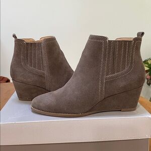 Taupe Suede Ankle Booties